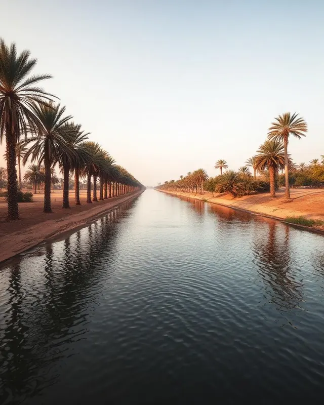 Narrow river channel guiding a lead path